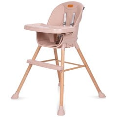 Многофункциональный стул для кормления Kidwell Eatan Wood 4in1, pink цена и информация | Стульчики для кормления | hansapost.ee