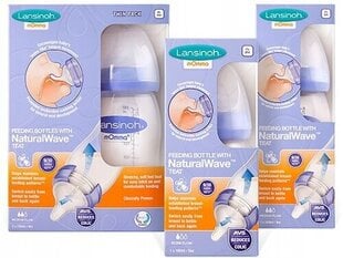 Бутылочка Lansinoh Natural Wave, 0+ мес, 160 мл цена и информация | Бутылочки и аксессуары | hansapost.ee