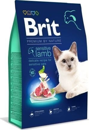 Brit Dry Premium Sensitive lambaliha ja riisiga, 8kg цена и информация | Kassi kuivtoit ja kassikrõbinad | hansapost.ee