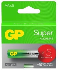 Батарейки GP G-Tech Super Alkaline, AA (LR6), 5 шт. цена и информация | Батарейки | hansapost.ee