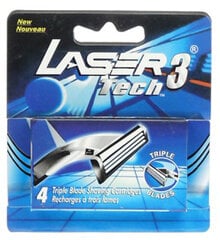 Бритвенные головки Laser Tech3 4 шт цена и информация | Средства для бритья | hansapost.ee