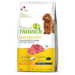 Сухой корм с говядиной и рисом для взрослых маленьких собак Natural Trainer dog small & toy Adult, 7 кг цена и информация | Сухой корм для собак | hansapost.ee