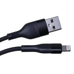 Maxlife MXUC-07 cable USB - Lightning 1,0 m 2,4A black nylon цена и информация | Кабели и провода | hansapost.ee