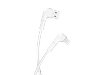 Maxlife MXUC-09 angle cable USB - Lightning 1,0 m 2,4A white цена и информация | Кабели и провода | hansapost.ee