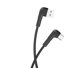 Maxlife MXUC-09 angle cable USB - USB-C 1,0 m 3A black цена и информация | Кабели и провода | hansapost.ee