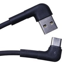 Maxlife MXUC-09 angle cable USB - USB-C 1,0 m 3A black цена и информация | Кабели и провода | hansapost.ee