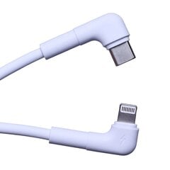 Maxlife MXUC-09 angle cable USB-C - Lightning 1,0 m 27W white цена и информация | Кабели и провода | hansapost.ee