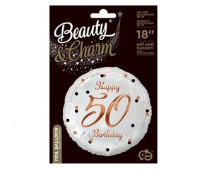 Fooliumist õhupall Beauty&Charm Happy birthday 50 hind ja info | Õhupallid | hansapost.ee