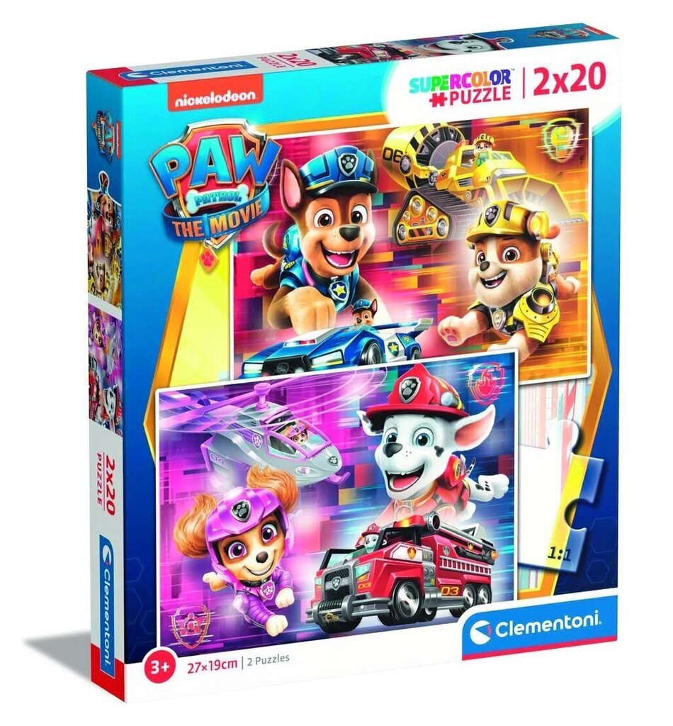 Pusle Clementoni Paw Patrol 2x20 tk цена и информация | Pusled lastele ja täiskasvanutele | hansapost.ee