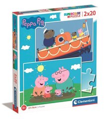 Pusle SuperKolor Peppa Pig Clementoni, 24797, 2x20 tk hind ja info | Pusled lastele ja täiskasvanutele | hansapost.ee