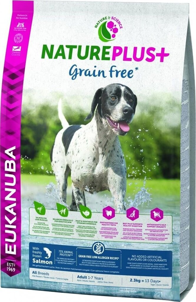 Eukanuba Karma Nature Plus+ Adult Grain lõhega, 2.3 kg hind ja info | Koerte kuivtoit ja krõbinad | hansapost.ee