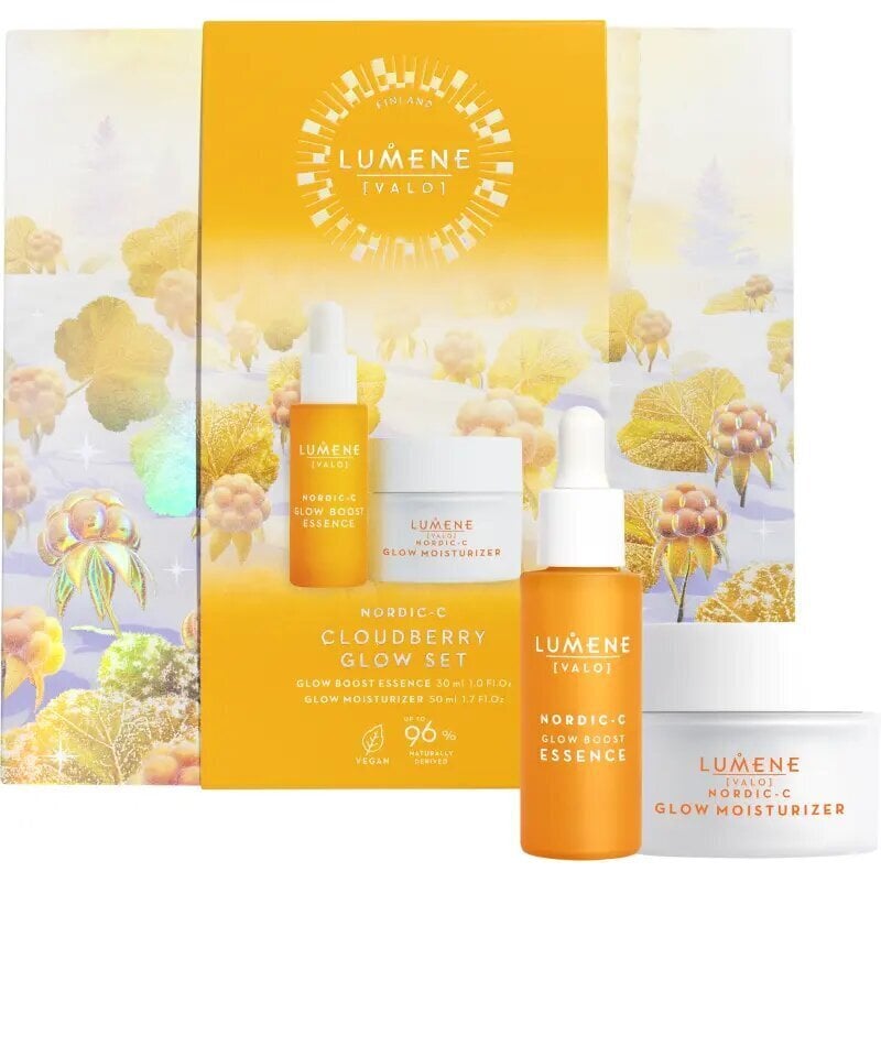 Näohoolduskomplekt Lumene Nordic-C Valo Cloudberry Glow komplekt: Glow Boost essents, 30 ml + päevakreem, 50 ml hind ja info | Näoõlid, ampullid ja seerumid | hansapost.ee