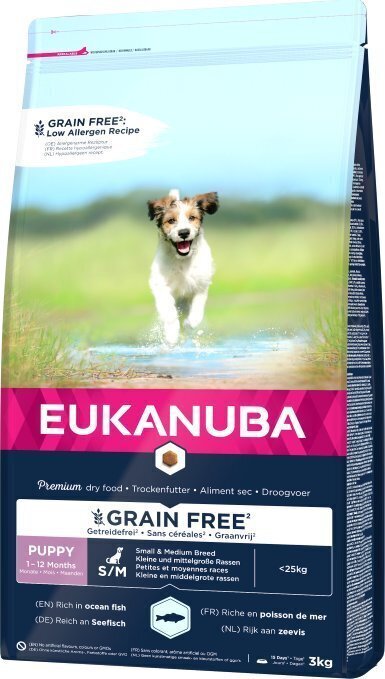 Eukanuba väikestele kutsikatele, 3 kg цена и информация | Koerte kuivtoit ja krõbinad | hansapost.ee