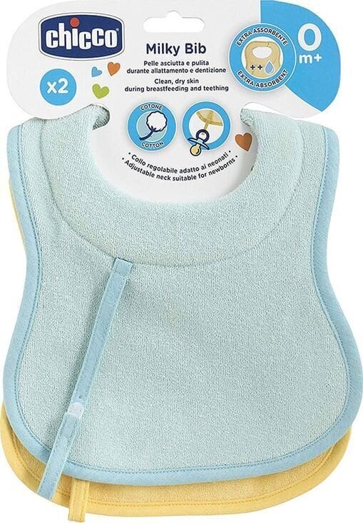 Chicco Milky Bib, 2 tk. hind ja info | Pudipõlled lastele | hansapost.ee