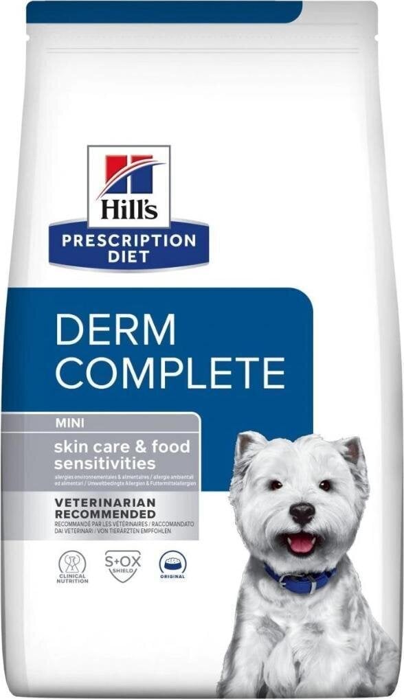 Hill's Prescription Diet Canine Derm Complete Mini väikest ja väga väikest tõugu täiskasvanud koertele 1 kg hind ja info | Koerte kuivtoit ja krõbinad | hansapost.ee