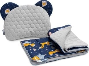 Sensillo vankri voodipesu komplekt Velvet Navy Blue Foxes, 56×76 cm, 2-osaline hind ja info | Laste voodipesu | hansapost.ee