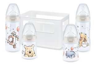 Набор NUK First Choice Plus Disney Winnie Pooh, 0-6 мес: бутылочка, 150 мл, 2 шт. + бутылочка, 300 мл, 2 шт. + соска, 1 шт. цена и информация | Бутылочки и аксессуары | hansapost.ee