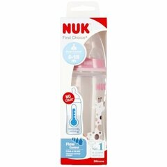 Pudel koos temperatuuriindikaatoriga Nuk First Choise, roosa, 6-18 kuud, 300 ml hind ja info | NUK Lastekaubad ja beebikaubad | hansapost.ee