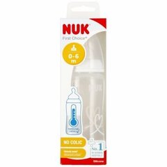 Pudel koos temperatuuriindikaatoriga Nuk First Choise, valge, 0-6 kuud, 300 ml hind ja info | NUK Lastekaubad ja beebikaubad | hansapost.ee