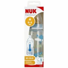 Pudel koos temperatuuriindikaatoriga Nuk First Choise, sinine, 0-6 kuud, 300 ml hind ja info | NUK Lastekaubad ja beebikaubad | hansapost.ee