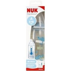 Pudel koos temperatuuriindikaatoriga Nuk First Choise, sinine, 6-18 kuud, 300 ml hind ja info | NUK Lastekaubad ja beebikaubad | hansapost.ee