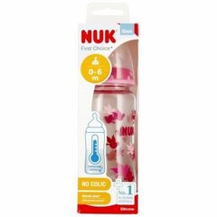 Pudel koos temperatuuriindikaatoriga Nuk First Choise, roosa, 0-6 kuud, 240 ml hind ja info | NUK Lastekaubad ja beebikaubad | hansapost.ee