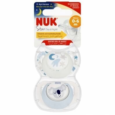 Lutt Nuk Star Day&amp;Night 10730692, 0-6 kuud, 2 tk. цена и информация |  Lutid | hansapost.ee