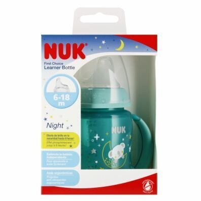 Pudel Nuk First Choise Night, türkiissinine, 6-18 kuud, 150 ml hind ja info | Lutipudelid ja tarvikud | hansapost.ee