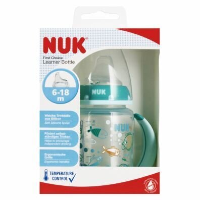 Pudel Nuk First Choise, türkiissinine, 6-18 kuud, 150 ml цена и информация | Lutipudelid ja tarvikud | hansapost.ee