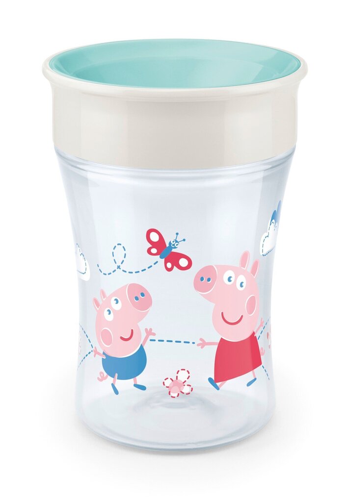 Tass Nuk Peppa Pig Magic Cup, türkiissinine, 8+ kuud, 230 ml цена и информация | Lutipudelid ja tarvikud | hansapost.ee