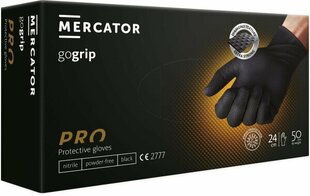 Nitriilkindad Mercator® gogrip black Nitrila Gloves L 50 pc. hind ja info | Töökindad | hansapost.ee