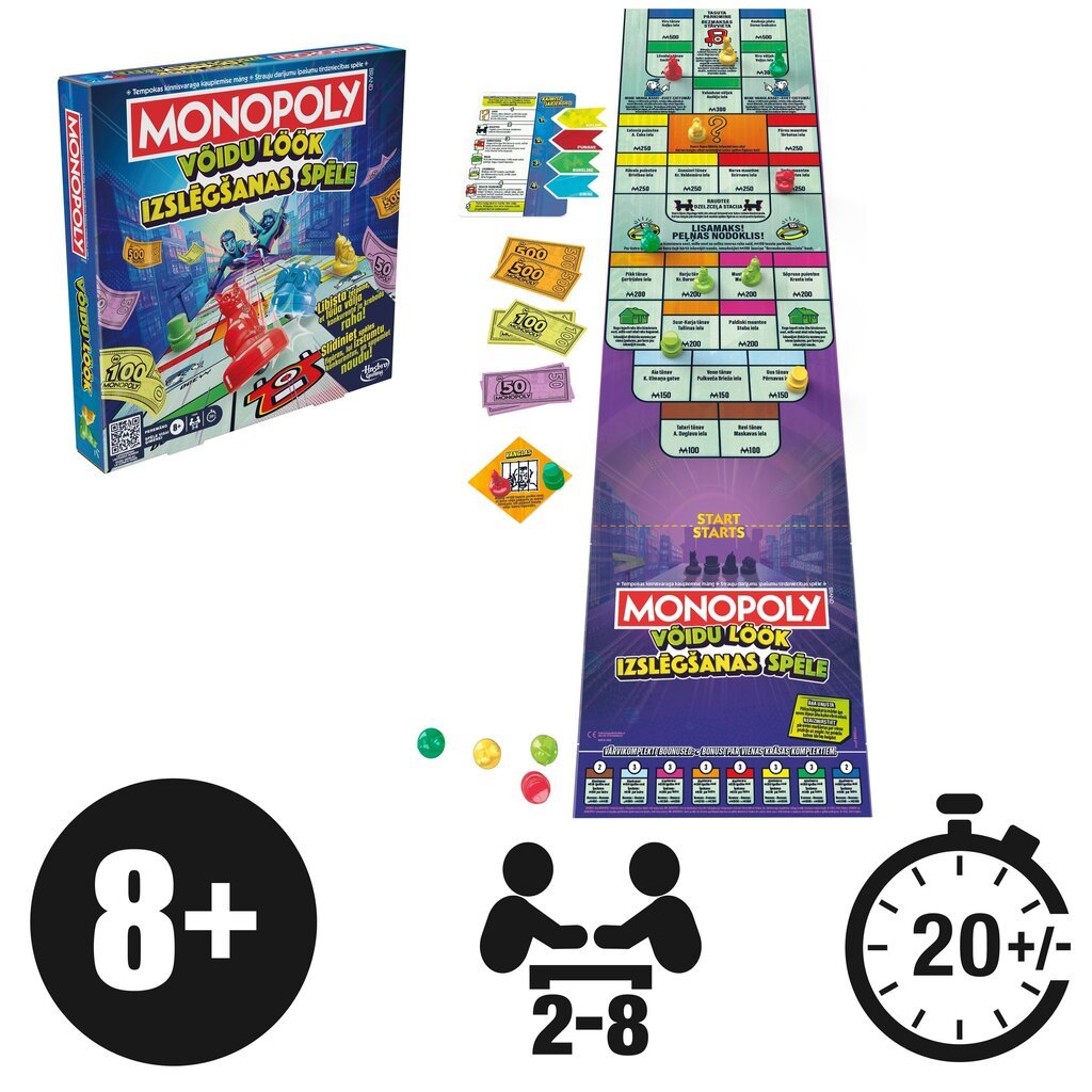 Lauamäng Monopoly Knockout, EE,LV цена и информация | Lauamängud ja mõistatused perele | hansapost.ee