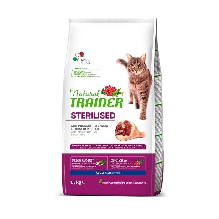 Trainer Natural singiga steriliseeritud kassidele, 1,5 kg hind ja info | Kassi kuivtoit ja kassikrõbinad | hansapost.ee