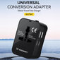 Wozinsky WUTWC reisiadapter universaalne EL / USA / AUS / UK / 2x USB-A, must hind ja info | Laadijad mobiiltelefonidele | hansapost.ee