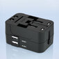 Wozinsky WUTWC reisiadapter universaalne EL / USA / AUS / UK / 2x USB-A, must hind ja info | Laadijad mobiiltelefonidele | hansapost.ee