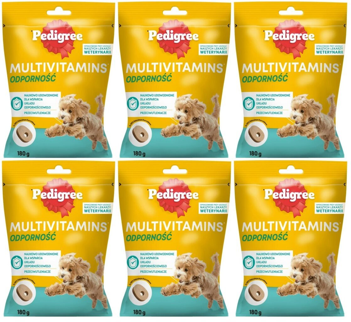 Pedigree Multivitamins for Immunity lisatoit täiskasvanud koertele, kana maitsega, 6x180g hind ja info | Vitamiinid ja parasiiditõrje | hansapost.ee