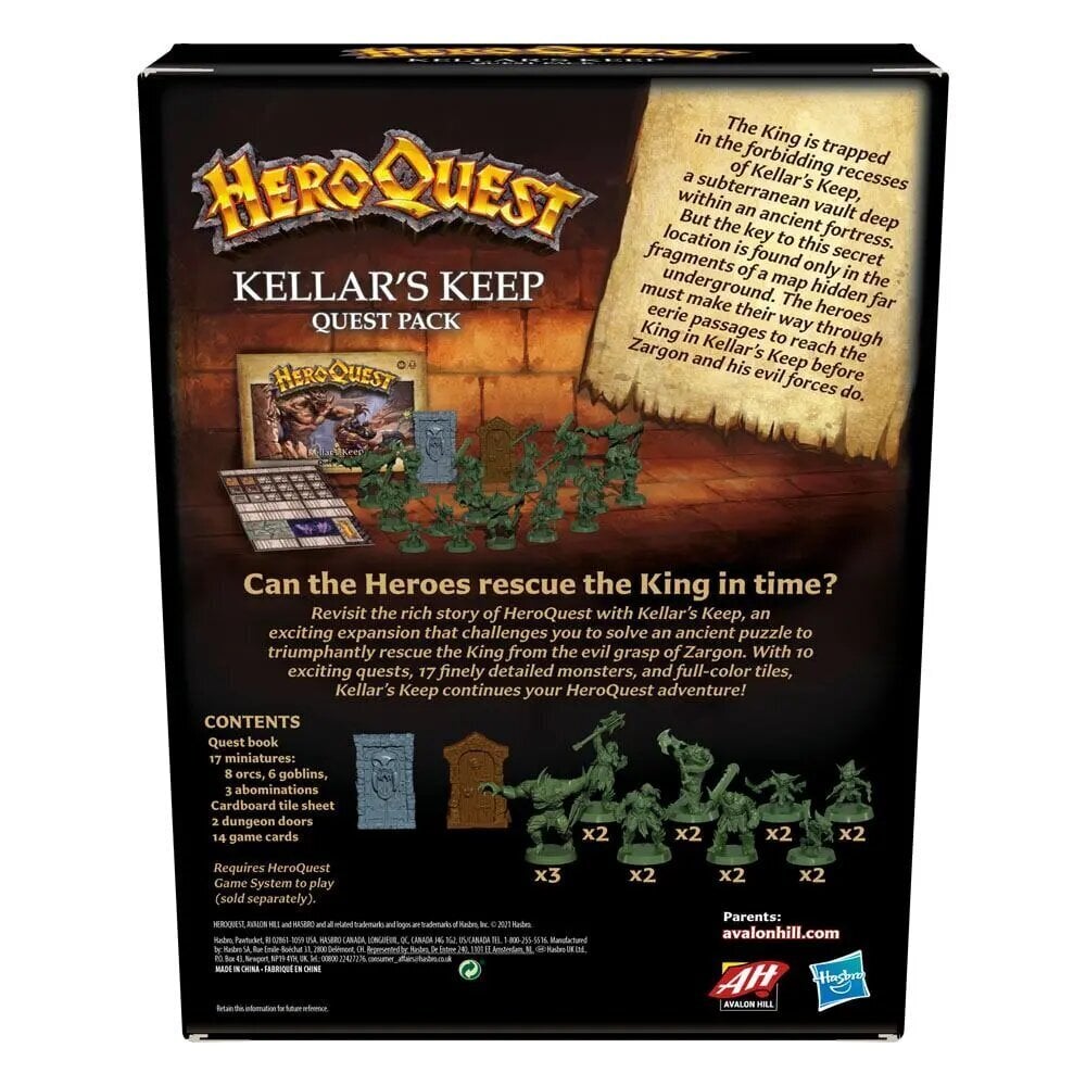 Lauamängu HeroQuest Kellar's Keep Quest Pack laiendus, EN цена и информация | Lauamängud ja mõistatused perele | hansapost.ee