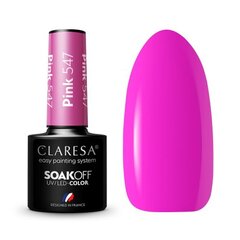 Стойкий гибридный гель лак для ногтей Claresa PINK 547, 5 г цена и информация | Лаки, укрепители для ногтей | hansapost.ee