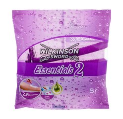 Ühekordsed raseerijad naistele Wilkinson Sword Essentials 2, 5 tk hind ja info | Wilkinson Hügieenitarbed | hansapost.ee