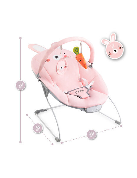 Lamamistool MoMi Glossy Bunny, roosa hind ja info | Beebi lamamistoolid | hansapost.ee