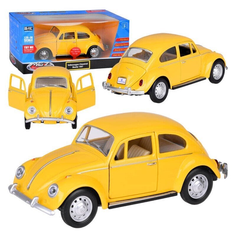 Automudel Volkswagen Classical Beetle 1967 ZA5055, kollane цена и информация | Mänguasjad poistele | hansapost.ee