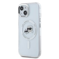 Karl Lagerfeld IML K&CH Heads Metal Frame MagSafe Case for iPhone 14 Transparent цена и информация | Чехлы для телефонов | hansapost.ee