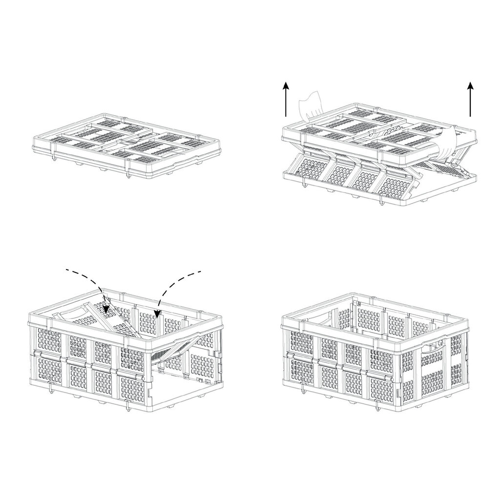 Kokkupandav plastkast, 25 kg цена и информация | Hoiukastid ja korvid | hansapost.ee