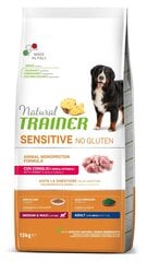 Koerte kuivtoit Natural trainer adult dog sensitive no gluten medium/maxi rabbit jänesega suurt ja keskmist tõugu koertele, 12 kg hind ja info | Koerte kuivtoit ja krõbinad | hansapost.ee