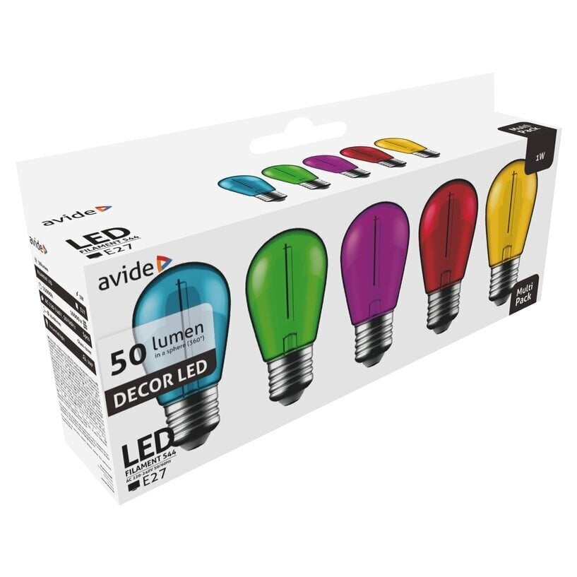 Avide LED pirnid 1W E27 Decor Filament, 5 tk цена и информация | Lambipirnid ja LED-pirnid | hansapost.ee