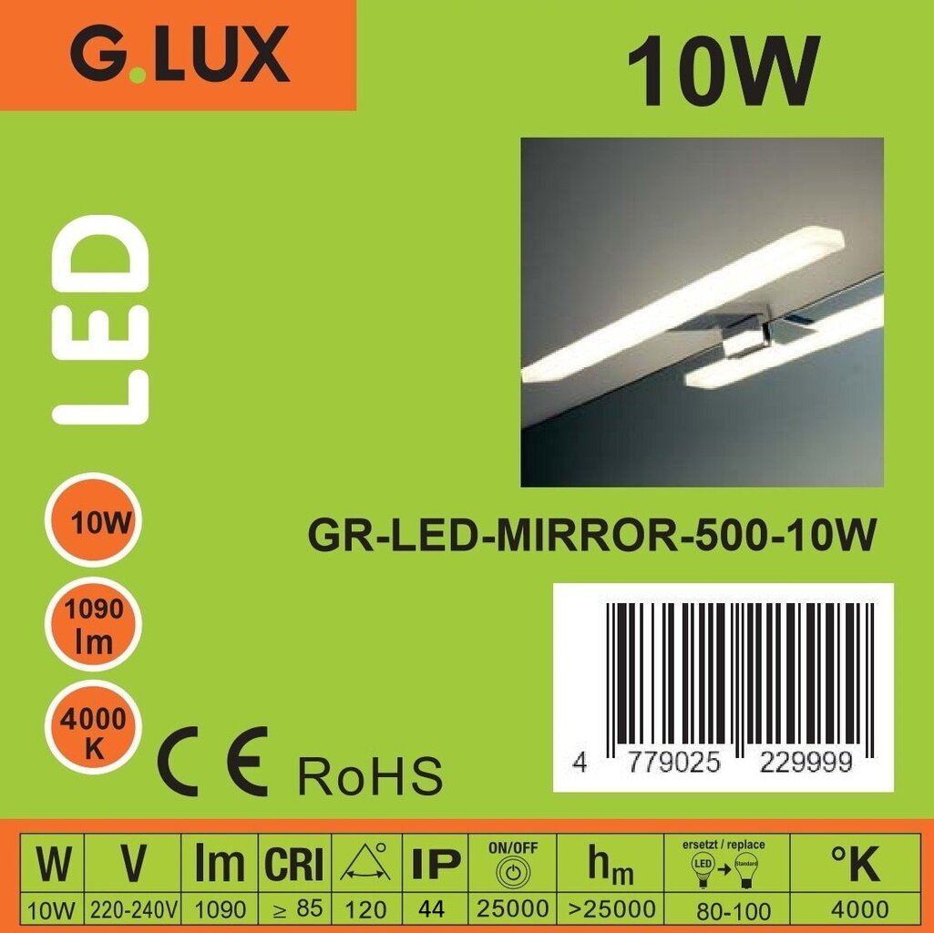 LED peegellamp G.LUX GR-LED-MIRROR-500-10W hind ja info | Seinavalgustid | hansapost.ee