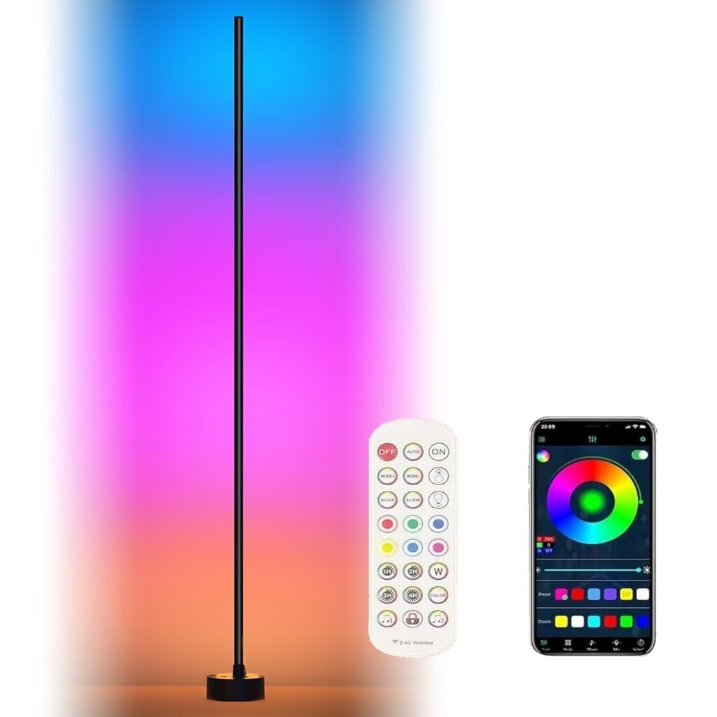 Smart RGB LED põrandalamp G.Lux GD-Rainbow-F Black цена и информация | Põrandalambid | hansapost.ee