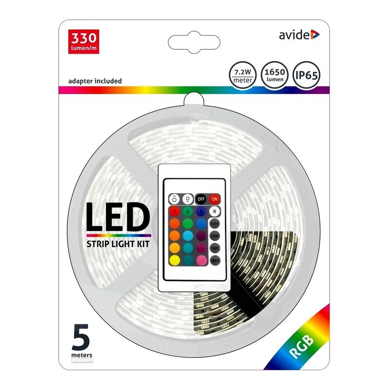 LED-riba valgus Avide RGB 5050 kaugjuhtimispuldiga IP65, 5m hind ja info | Valgusribad ja LED ribad | hansapost.ee