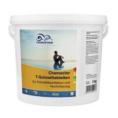 Kloori šokk 20g tabletti Chemoform Chemoclor T-Schnelltabletten, 5 kg hind ja info | Chemoform AG Basseinid ja basseinitehnika | hansapost.ee