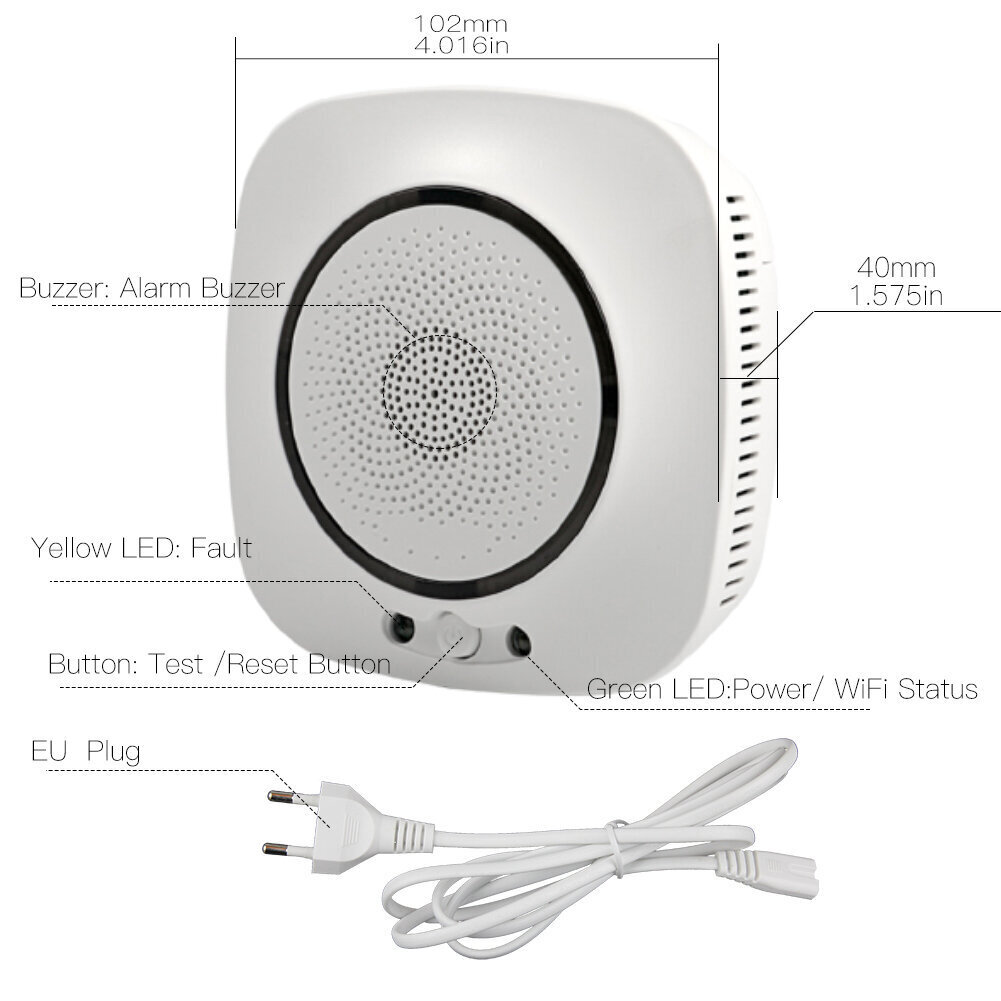 Nutikas Wifi gaasilekke andur Moes цена и информация | Andurid, sensorid | hansapost.ee